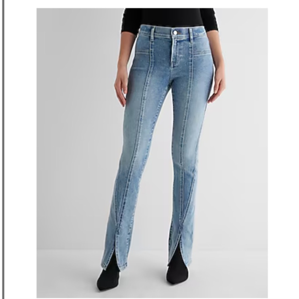 Express Seamed Skyscraper Jeans Medium Wash